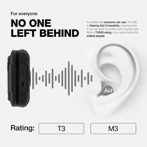 MOBILE PHONE  M8 FLIP 4G 2.8'' ΑΔΙΑΒΡΟΧΟ & ΑΝΘΕΚΤΙΚΟ ΣΕ ΠΤΩΣΗ BLACK